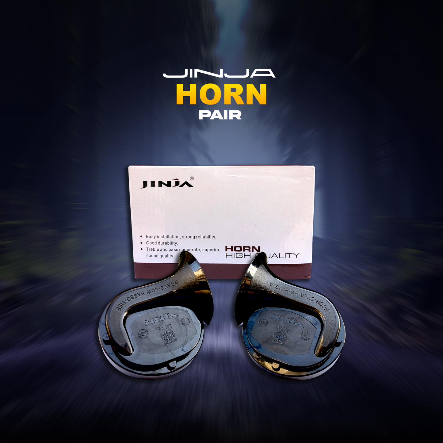 Jinja - Car Horn - Easy Installation - Superior Sound Quality - Treble & Bass Cooperate