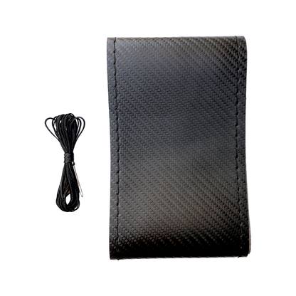 Carbon Fiber Design Stitch able & Anti Slip - Car Steering Wheel Cover with thread and needle