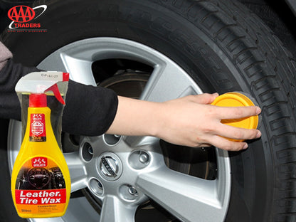 Unicorn Leather Tire Wax 500ml With Free Sponge - Excellent & Ideal Gloss for Seats, Ceiling, Doors, Tires And All Surfaces Of Vehicles.