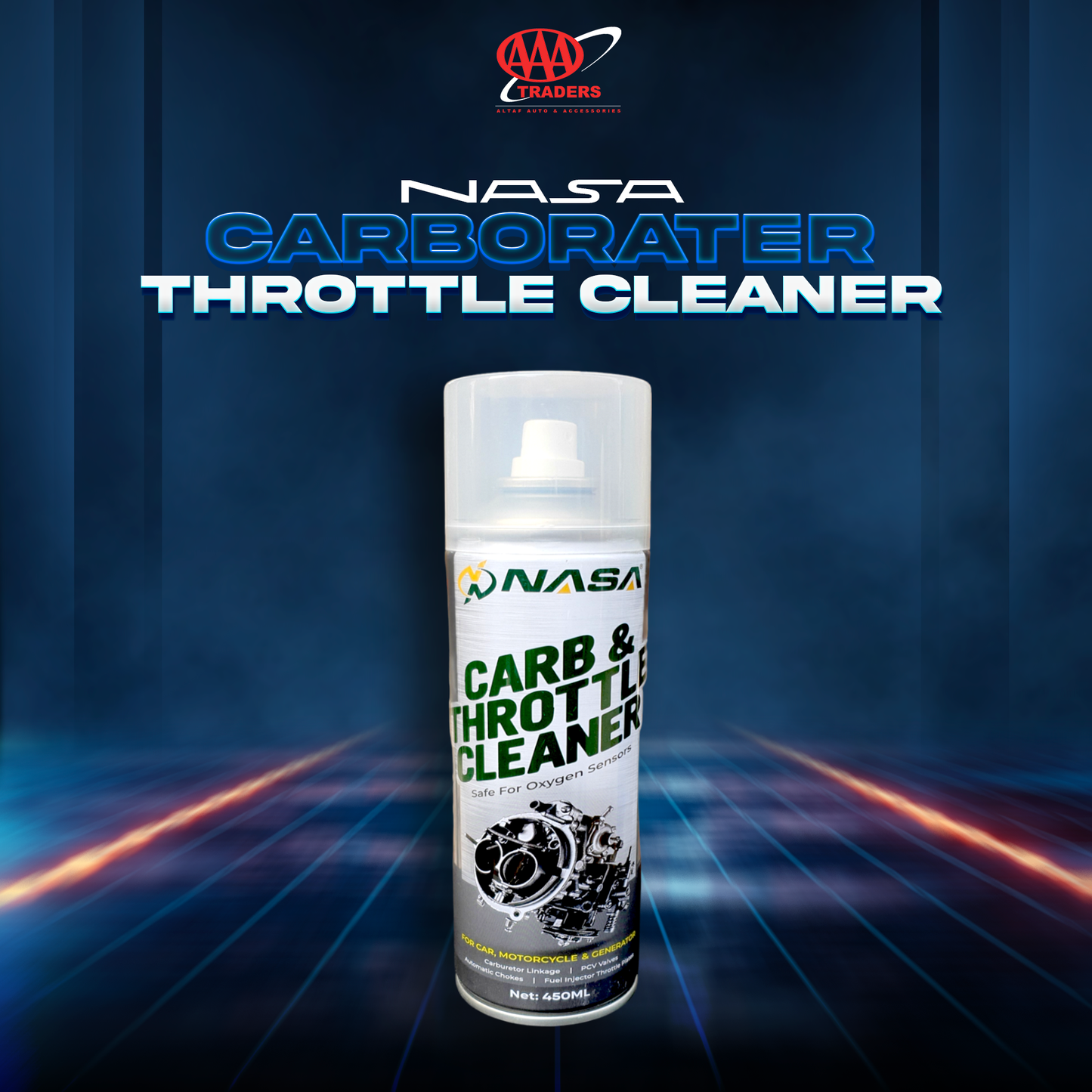 NASA - Carb & Throttle Cleaner - For Car, Motorcycle & Generator