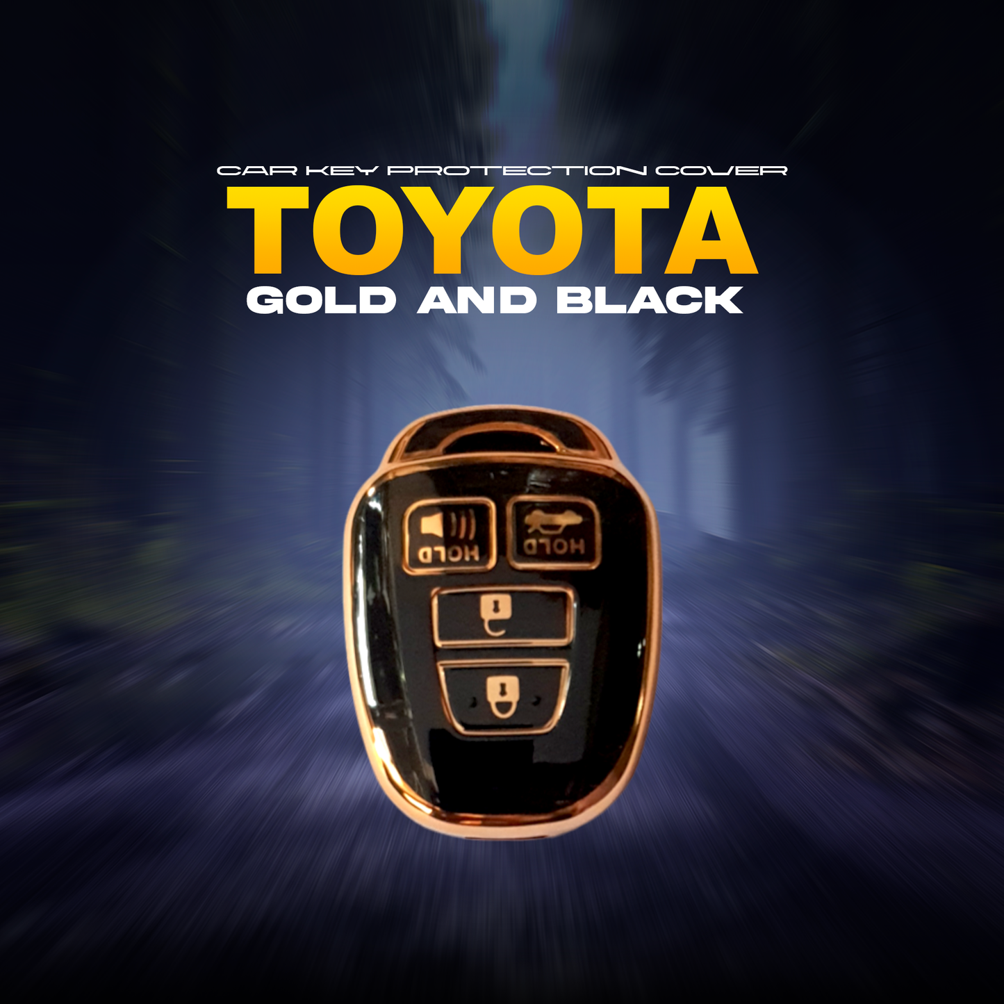 Toyota - Gold & Black - Car Key Protection Cover