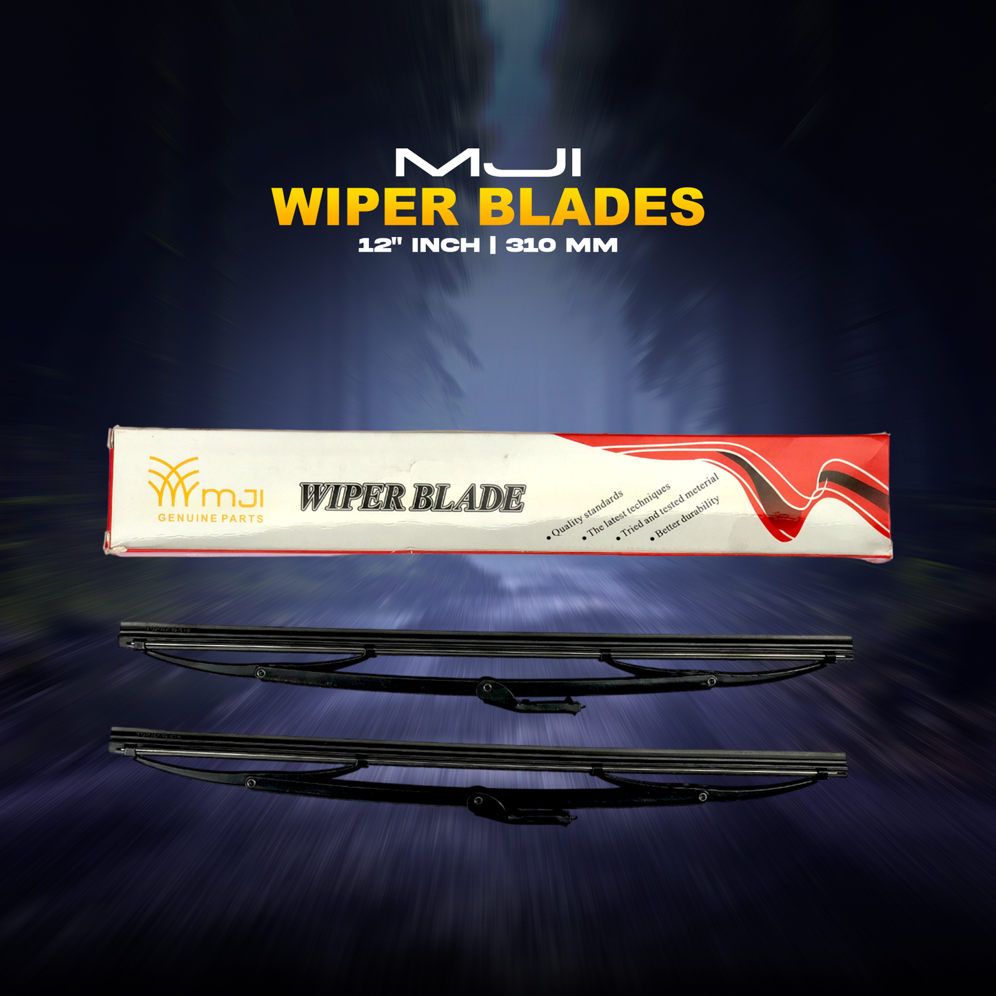 MJI Wiper Blades- 12 Inches/310mm